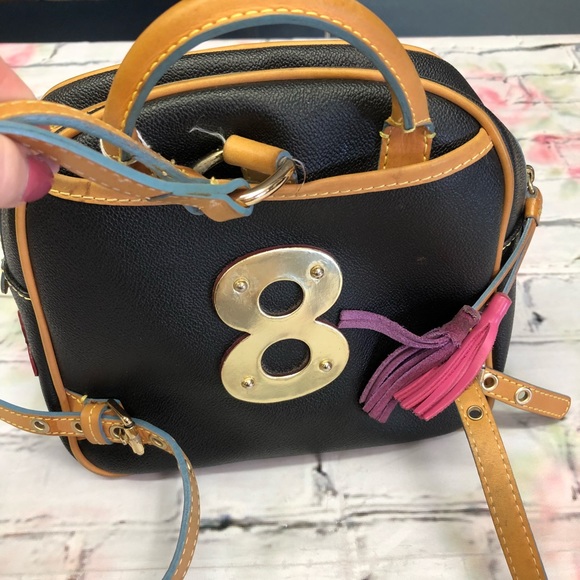 Dooney And Burke Navy Blue Leather Star Patch Satchel - Lindsey Lohan - Picture 5 of 8